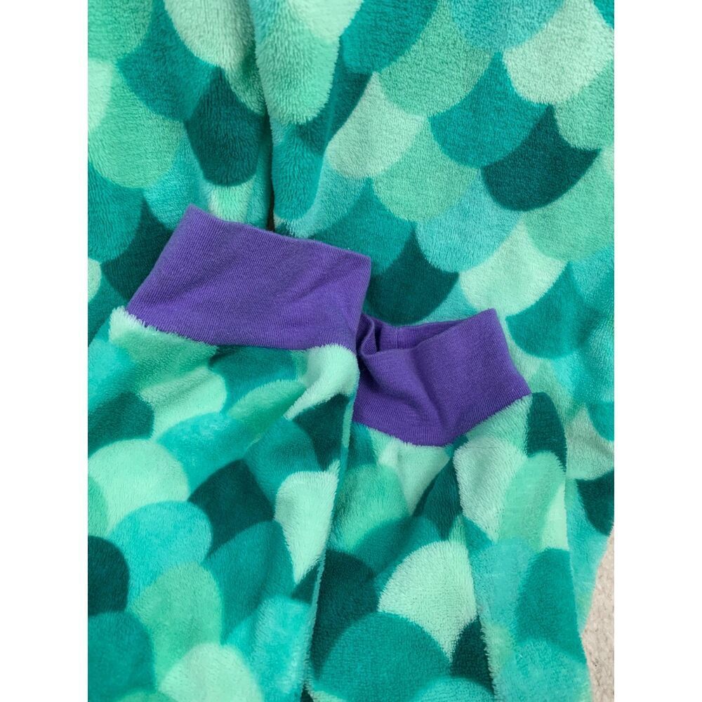 Disney Womens S Ariel Little Mermaid Purple Fleece Zip One Piece Costume Pajamas - Picture 10 of 13